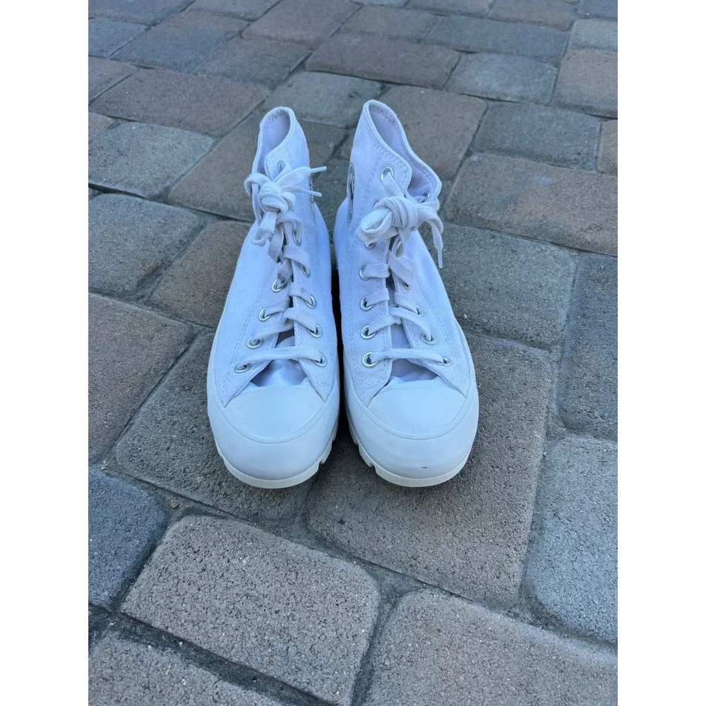Converse Womens Chuck Taylor All Star Lugged High Top 6.5 White Platform 565902C - Picture 2 of 8